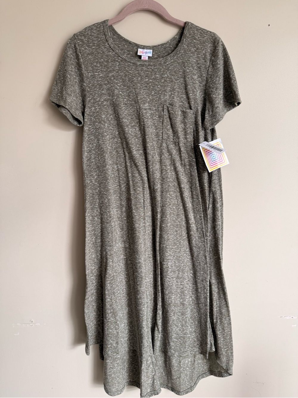 LuLaRoe Olive Green Heather Carly Dress